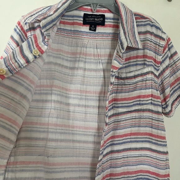 Lucky Brand Button-Down Collar Short Sleeve Shirt Boys 6 - Picture 5 of 6
